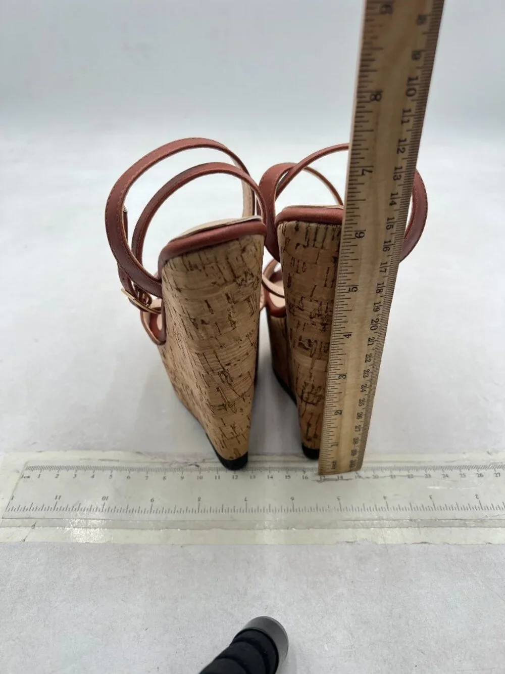 FSJ Tan Open Toe Ankle Strap Wedge Heel Platform Sandals - Picture 5 of 8